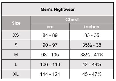 Size Guide (Clothing) – The Natural Bedding Company