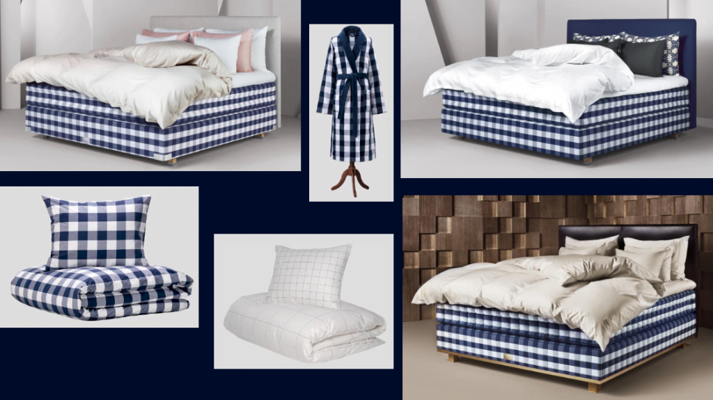 Hästens Iconic Blue Check 40th Anniversary Beds Package Accessories