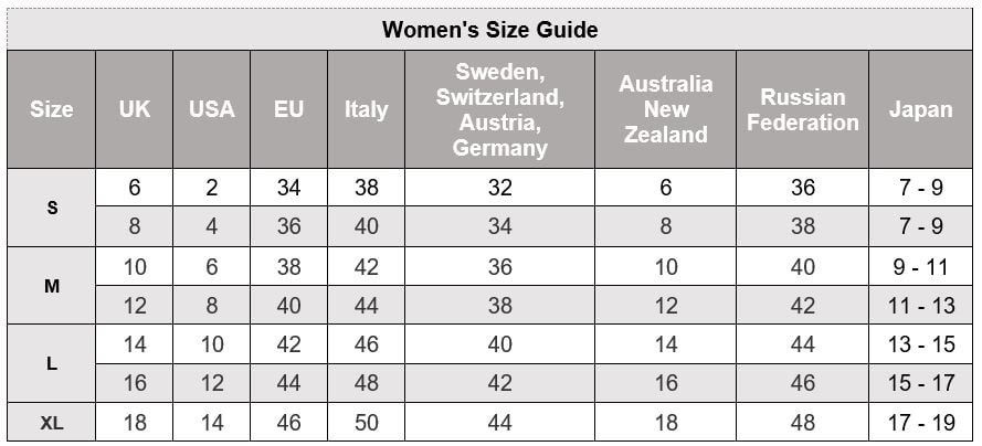 Size Guide (Clothing) – The Natural Bedding Company